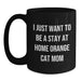 Funny Orange Cat Gifts for Orange Cat Mom, Black Coffee Mug, 'I Just Want To Be A Stay At Home Orange Cat Mom', Birthday Unique Gifts from Friends - Main