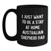 Australian Shepherd Dog Mom or Dad Funny Quote Black Coffee Mug Gifts from Dad to Mom or Family Members for Christmas - Main