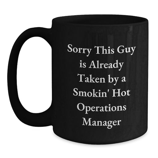 Funny Operations Manager Gifts from Coworkers - Smokin' Hot Black Coffee Mugs for Women, Christmas Unique Presents for Office Staff, 11oz or 15oz Ceramic Mug - Main