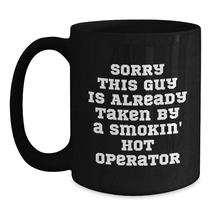 Funny Operator Gifts for Men, Smokin' Hot Operator Christmas Unique Mugs, Black Coffee Mug Gifts from Friends and Family - Main
