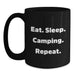 Funny Camping Black Coffee Mugs Gifts from Men to Camping Lovers - Eat. Sleep. Camping. Repeat. Christmas Unique Gifts - Main