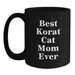 Funny Korat Cat Mom Gifts for Friends Birthday Unique Korat Cat Lovers Black Coffee Mug, Gifts from Friends, Korat Cat Mom Ever - Main