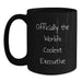 Fun Inspirational Gifts for Executive Friends and Family - Officially The World's Coolest Executive Quote Black Coffee Mug, Gifts from Men to Executive Colleagues - Main