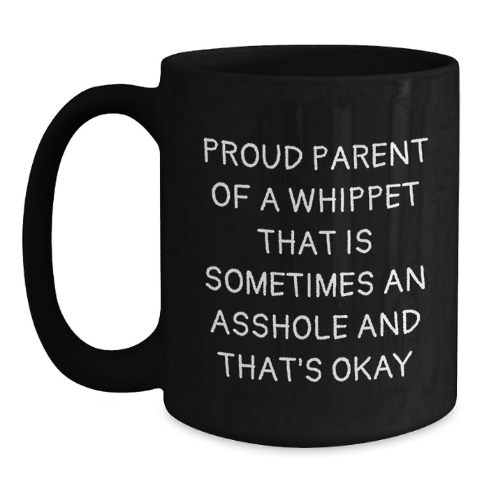 Whippet Dog Black Coffee Mugs Gifts from Proud Parents for Friends, Unique Christmas Unique Gifts for Men, Funny Quote - Main