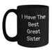 Funny Sister Gifts from Men or Women, Great Sister Black Coffee Mug Christmas Unique Presents - Main