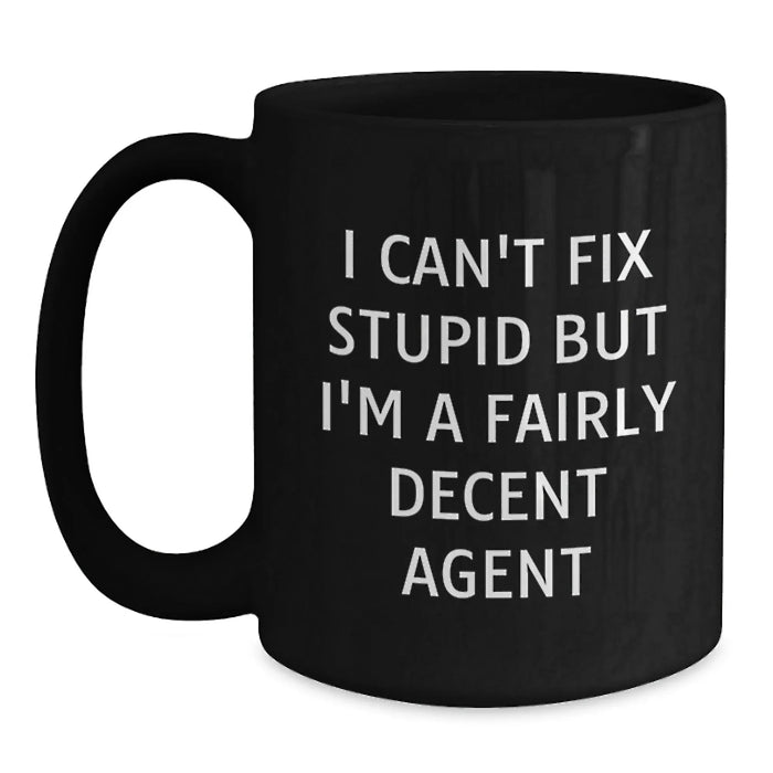 Funny Agent Black Coffee Mugs for Birthday Unique Gifts from Friends to Agent Coworkers - Main