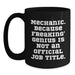 Funny Mechanic Gifts for Men Black Coffee Mugs from Friends - 'Mechanic. Because Freaking' genius Is Not An Official Job Title.' - Main