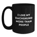 Funny Dachshund Dog Lover Gifts from Friends for Birthday - I Like My Dachshund More Than People Quote on Black Coffee Mug, 11oz or 15oz - Main