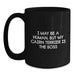 Funny Cairn Terrier Dog Gifts for Men - I May Be A Human, But My Cairn Terrier Is The Boss Black Coffee Mug Birthday Unique Gifts from Family - Main