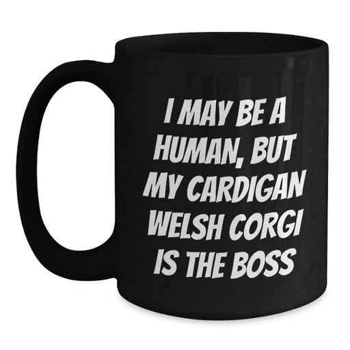 Funny Cardigan Welsh Corgi Dog Gifts for Men and Women - Cardigan Welsh Corgi Dog Black Coffee Mug Gifts from Friends and Family for Birthday Unique - Main