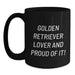 Golden Retriever Lover Gift from Friends, Unique Birthday Unique Gifts for Golden Retriever Dog, Funny Quote - Black Coffee Mug for Her/Him - Main