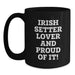 Funny Irish Setter Lover Gifts from Family Friends for Him Her Black Coffee Mug - Main