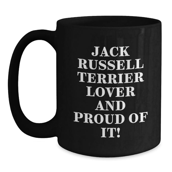 Funny Jack Russell Terrier Dog Lover Gifts for Birthday from Friends, Black Coffee Mug, Perfect for Jack Russell Terrier Dog Enthusiasts - Main