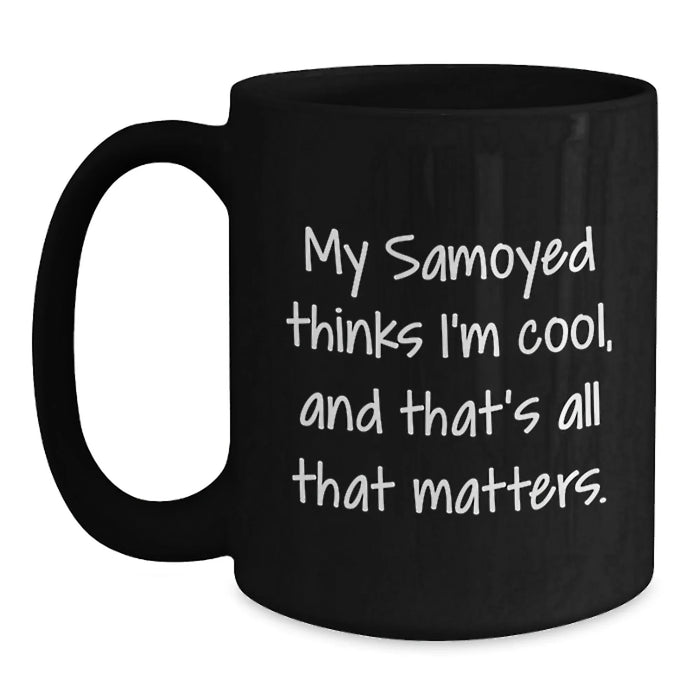 Funny Samoyed Dog Gifts for Men Women Friends on Valentine's Black Coffee Mugs from Family - Main