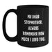 Funny Stepmother Quotes Black Coffee Mug Gifts from Family, Stepmother Unique Christmas Unique Gifts, Stepmother Black Coffee Mug - Main