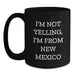 Funny New Mexico Gifts from the Heart for New Mexico Lovers, Unique Valentine's Unique Mugs, Black Coffee Mug with Funny Quote I'm Not Yelling, I'm From New Mexico - Main