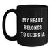 Funny Georgia Gifts for Him from Son, 'My Heart Belongs To Georgia', Unique Birthday Unique Gifts from Men, Black Coffee Mugs for Women - Main