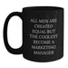 Funny Marketing Manager Gifts for Men, 'All Men Are Created Equal But The Coolest Become A Marketing Manager' Black Coffee Mug, Unique Christmas Unique Gifts from Friends, Family - Main