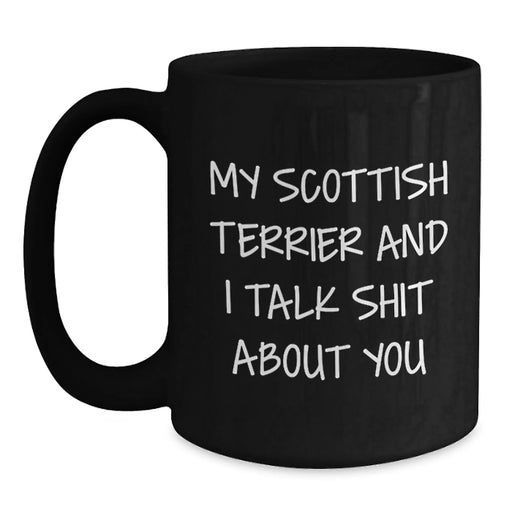 Funny Scottish Terrier Dog Mugs, Gifts from Friends to Scottish Terrier Dog Lover, Black Coffee Mug, Perfect for Christmas - Main