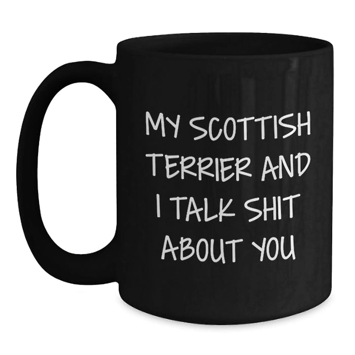 Funny Scottish Terrier Dog Mugs, Gifts from Friends to Scottish Terrier Dog Lover, Black Coffee Mug, Perfect for Christmas - Main
