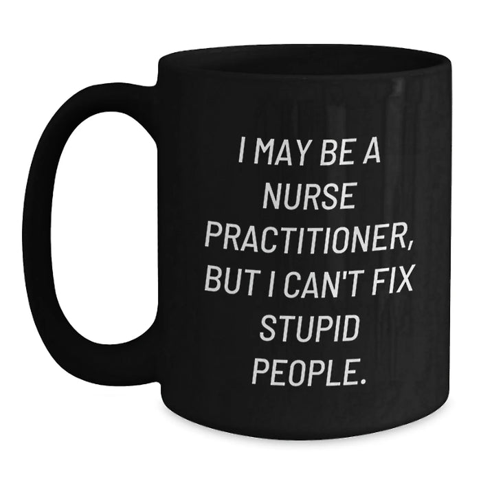 Nurse Practitioner Gifts from Friends Funny Christmas Mugs Inspirational for Nurse Practitioner Coworkers Black Coffee Mug - Main