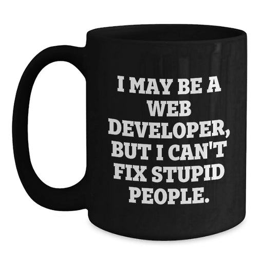 Funny Web Developer Gifts from Friends and Family for Christmas Unique Black Coffee Mug - Main
