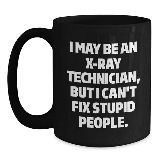 Funny X-Ray Technician Christmas Unique Gifts from Friends for X-Ray Technician Men Black Coffee Mug - Main