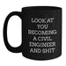 Civil Engineer Christmas Unique Gifts from Friends for Civil Engineers - Funny Black Coffee Mug - Main