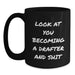 Funny Drafter Gifts for Men from Family - Christmas Unique Mug, 'Look At You Becoming A Drafter And Shit', Black Coffee Mug - Main