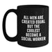 Funny Social Worker Gifts, Black Coffee Mugs for Men, Christmas Unique Presents from Friends, Social Worker Appreciation Mugs with 'All Men Are Created Equal But The Coolest Become A Social Worker' - Main