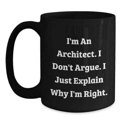 Funny Architect Black Coffee Mug Gifts from Friends, Coworkers, Family for Men, Women - Main