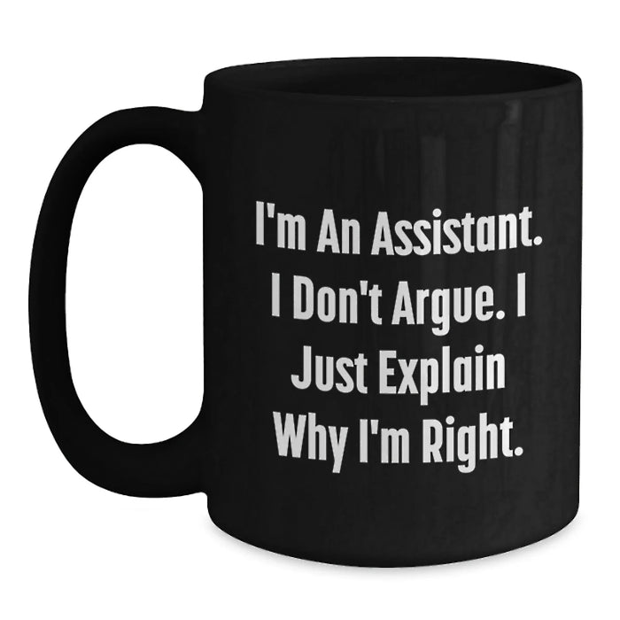 Funny Assistant Gifts from Men to Men, Black Coffee Mug for Christmas Unique Presents - Main
