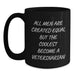 Funny Veterinarian Gifts for Men - All Men Are Created Equal But The Coolest Become A Veterinarian, Black Coffee Mug, Christmas Unique Presents - Main