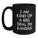 Funny Kansas Quotes Black Coffee Mugs, Gifts from Friends to Family, Birthday Unique Presents for Men and Women, 'I Am Kind Of A Prime Selection In Kansas' - Main