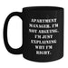 Funny Apartment Manager Gifts - Black Coffee Mug for Friends, Quotes for Men, Gifts from Coworkers, Best Christmas Unique Gifts - Main