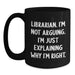Funny Librarian Gifts from Friends for Librarian Black Coffee Mug - Christmas Unique - Main
