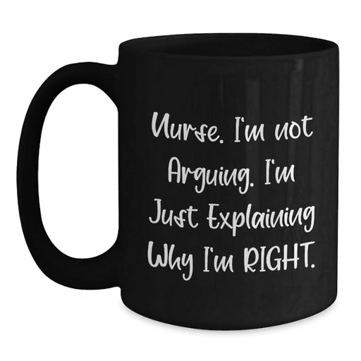 Nurse Gifts from Friends and Family for Christmas Unique Mugs Funny Inspirational Black Ceramic Coffee Cup - Main