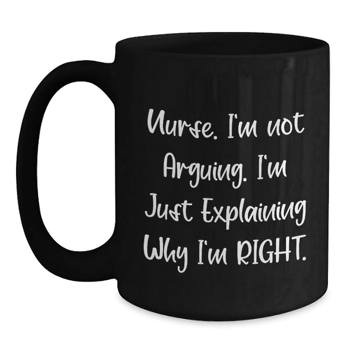 Nurse Gifts from Friends and Family for Christmas Unique Mugs Funny Inspirational Black Ceramic Coffee Cup - Main
