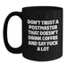 Funny Gifts from Men to Postmaster for Christmas Unique Mugs, Black Coffee Mug for Postmaster Who Say F--k A Lot - Main