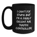 Funny Air Traffic Controller Gifts from Friends for Men Black Coffee Mugs - I'm A Fairly Decent Air Traffic Controller, But - Main