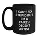 Funny Artist Gifts for Men from Friends - I'm A Fairly Decent Artist Black Coffee Mug - Main