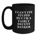Funny Banker Gifts from Men for Valentine's Unique Black Coffee Mugs with I Can't Fix Stupid But I'm A Fairly Decent Banker Quote - Main