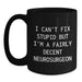 Funny Neurosurgeon Gifts from Friends, Unique Black Coffee Mugs for Valentine's, A Decent Neurosurgeon Humor Mug - Main