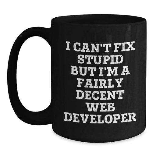 Funny Web Developer Gifts from Men, Unique Black Coffee Mug for Web Developer, Christmas Unique Gifts - Main