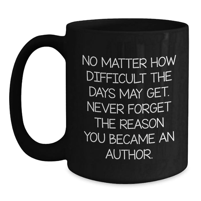 Gifts from Friends and Family for the Author in Your Life, Inspirational Author Quote, Black Coffee Mugs for Men and Women, Unique Christmas Unique Gifts - Main
