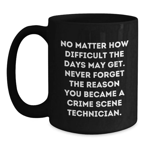 Gifts for Crime Scene Technician, Funny Valentine's, Black Coffee Mug - Never Forget Your Reason, Gifts from Family - Main
