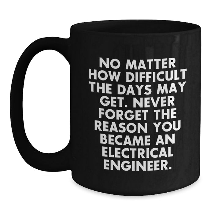 Funny Electrical Engineer Black Coffee Mug, Inspirational Quote for the Man Who Became One, Valentine's Unique Gifts from Friends to Electrical Engineer - Main