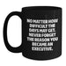 Funny Inspirational Executive Gifts from Men for Mom on Mother's Day Unique Black Coffee Mug - Main