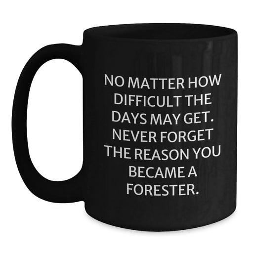 Funny Inspirational Gifts from Men for Forester Christmas Unique Black Coffee Mug - Main