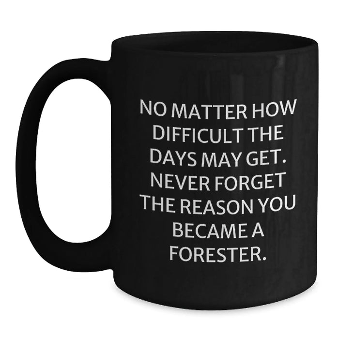 Funny Inspirational Gifts from Men for Forester Christmas Unique Black Coffee Mug - Main